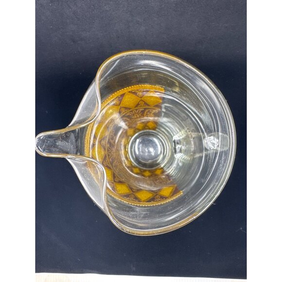 Vintage West Virginia Glass Co Rainier Martini Pitcher Diamond Gold Pattern - Picture 9 of 9